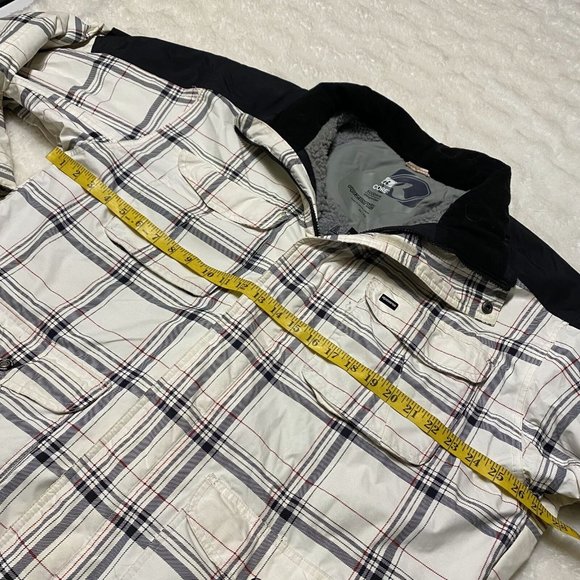 Ripzone Core Jacket Men's XL Beige Plaid Fleece Lined Full Zip Nylon Long Sleeve - Picture 13 of 16